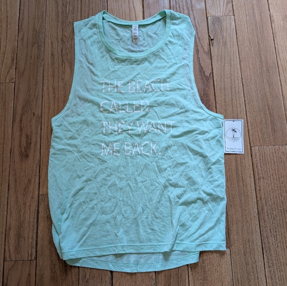 Tiys Clothing Tops - Nwt Women's Tiys Clothing Sea Green Beach Sleeveless Tank Top Size XL